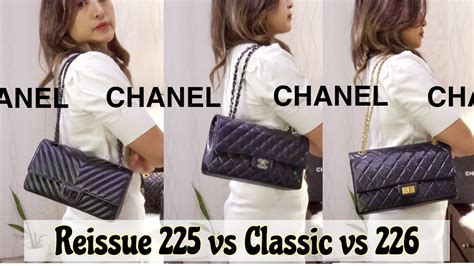 chanel reissue 225 vs classic flap small|Chanel 2.55 reissue size.